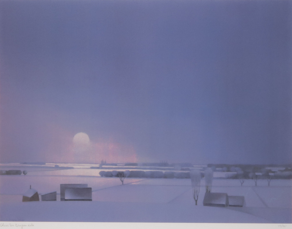 Chris ten Bruggen Kate: Zeefdruk, Winter - Ingelijst kopen? Bied vanaf 70!