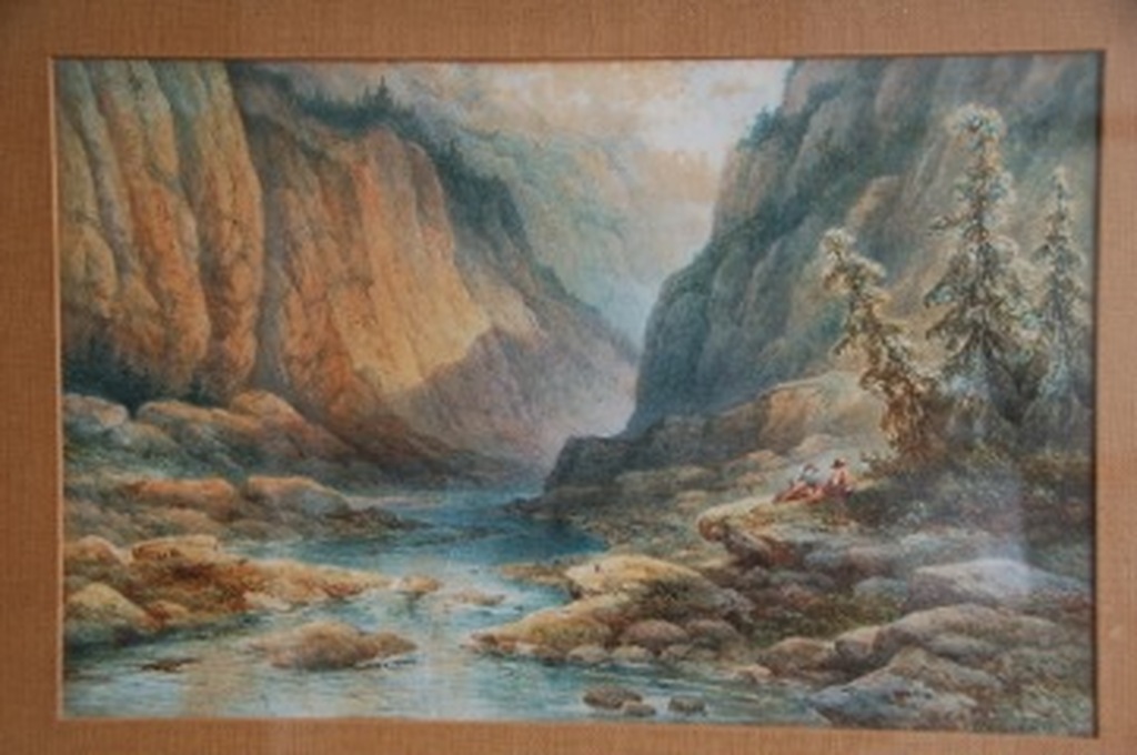Johannes Hilverdink, aquarel, romantisch tafereel kopen? Bied vanaf 400!