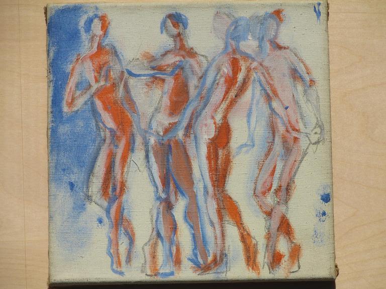 Onbekend, Naakte danseressen, olieverf op doek kopen? Bied vanaf 1!