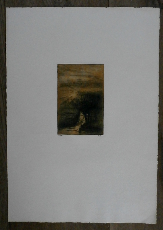 Frederika Broeksmit - ets - slootje met knotwilg kopen? Bied vanaf 50!