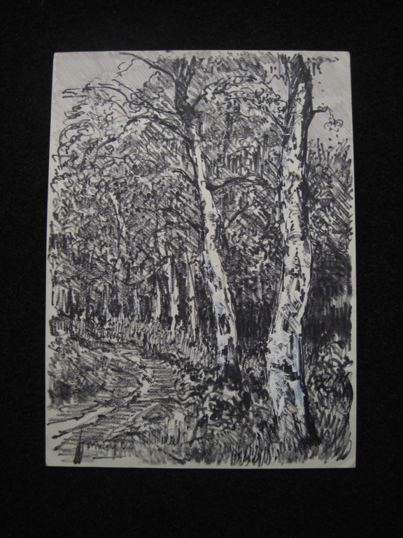 HoutskoolTekening "Boslandschap" van Zaanse impressionist Frans Mars 1903-1973 kopen? Bied vanaf 1!