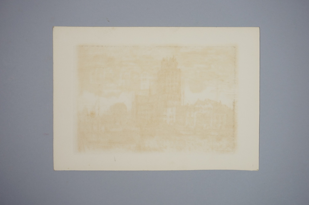 Wim Beeke - ets - Stadgezicht Dordrecht met de Grote Kerk en haven  kopen? Bied vanaf 15!