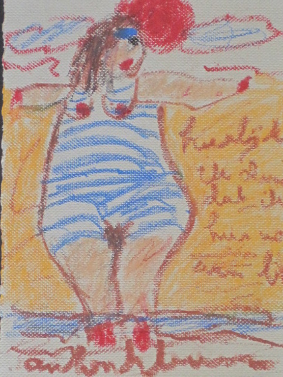 Ant.Heyboer -  originele pastel/papier  "heerlijk, ik denk dat ik .... " gesign. kopen? Bied vanaf 1!