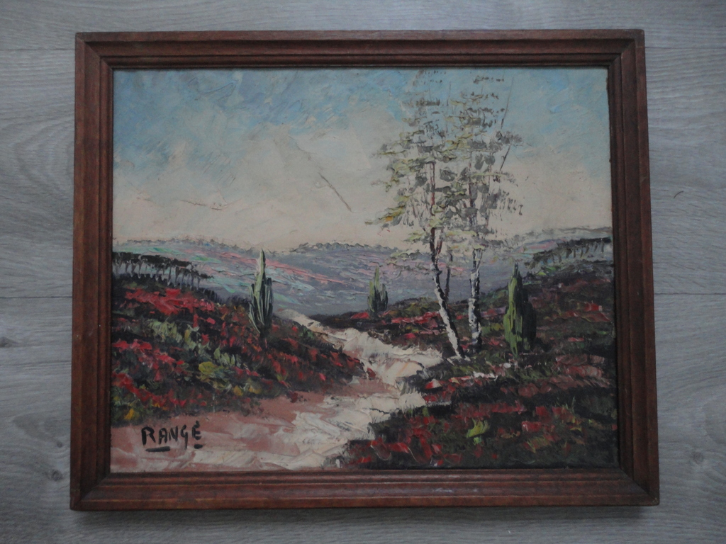 Rangé (20ste eeuw) - Heidelandschap - olieverf op doek kopen? Bied vanaf 1!