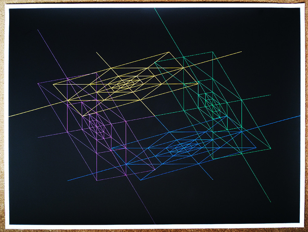 Karel Novosad - Geometrisch abstract, zeefdruk op wit plastic kopen? Bied vanaf 80!