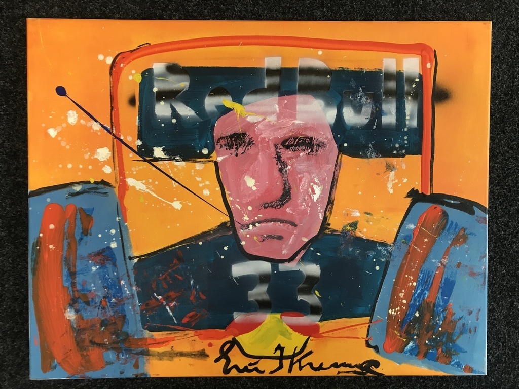 ERIC JAN KREMER ( Koopje ) Max Verstappen-Doek-Gesigneerd ! kopen? Bied vanaf 1!