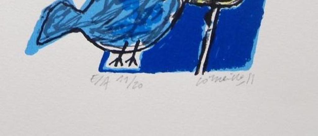 Corneille : zonnebloem en blauwe vogels kopen? Bied vanaf 1!