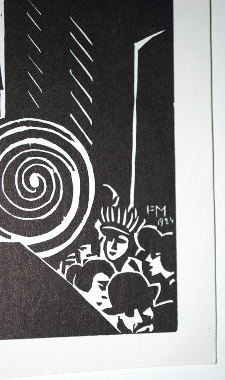 Frans Masereel--De Kus--mooi ingelijste houtsnede uit 1924 kopen? Bied vanaf 69!