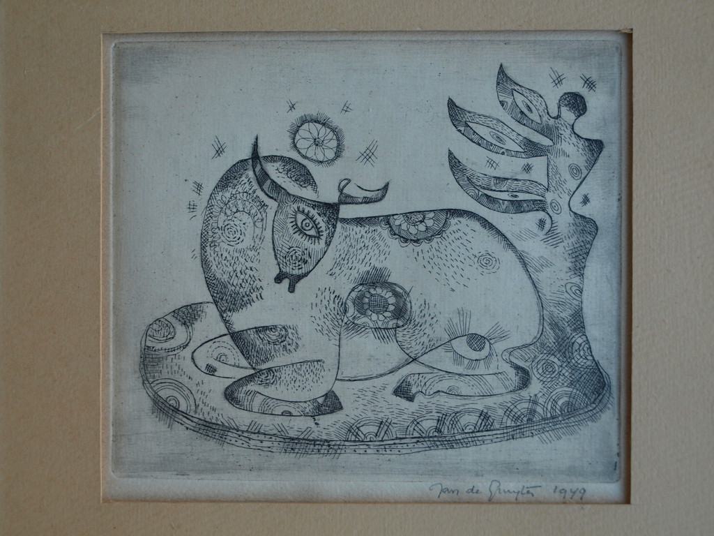 Jan de Gruijter : Ets , zonder titel – Gesigneerd – 1949 kopen? Bied vanaf 1!