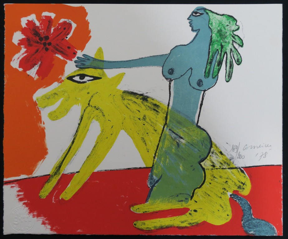 Corneille: Portfolio met 4 losse zeefdrukken + boek, Aujourd'hui kopen? Bied vanaf 250!