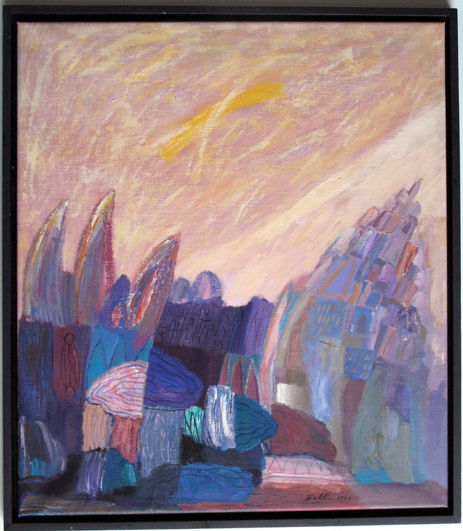 AHMAD BALDIN (Italie-Utrecht) groot abstract werk - ACRYL op Linnen uit 1994. kopen? Bied vanaf 450!