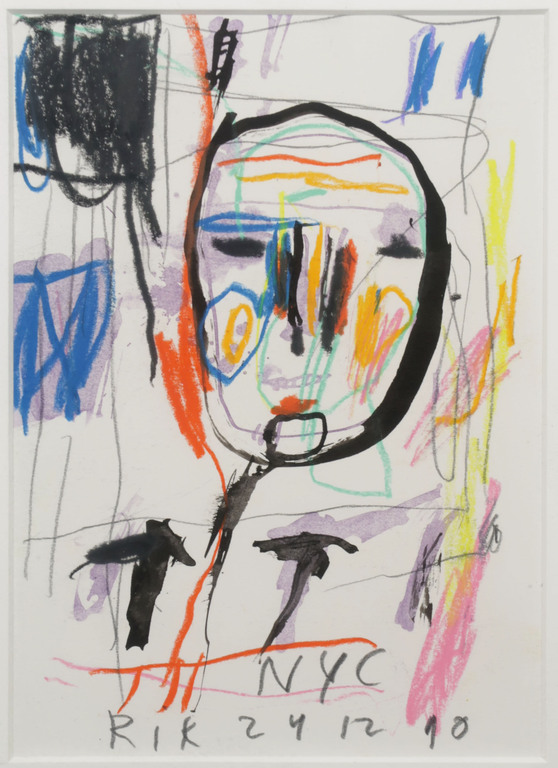 Rik van Iersel: Krijt en Aquarel, NYC - Ingelijst verkocht voor € 120!