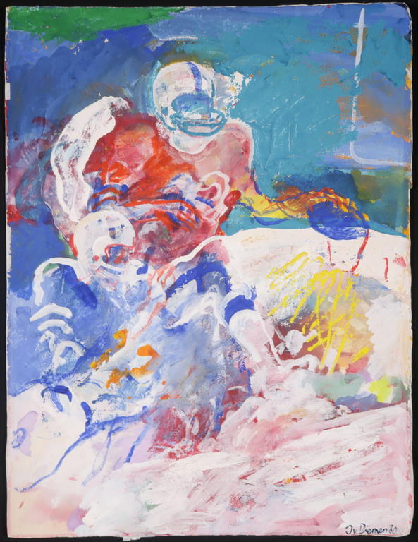 Jan van Diemen: Gouache, American Football players kopen? Bied vanaf 80!