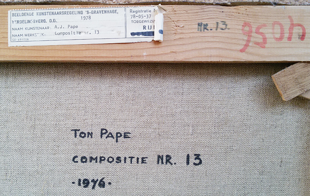 Ton Pape - Compositie nr. 13, olieverf op doek (groot) kopen? Bied vanaf 150!