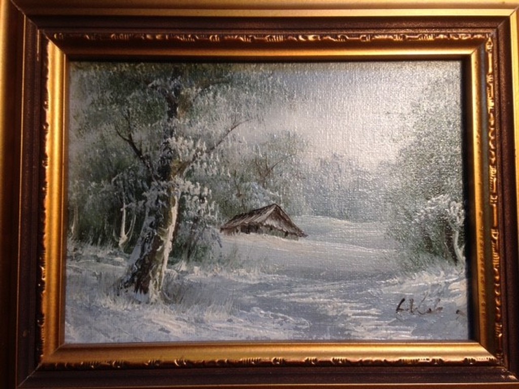 Onbekende kunstenaar, 20e eeuw, besneeuwd winterlandschap kopen? Bied vanaf 50!