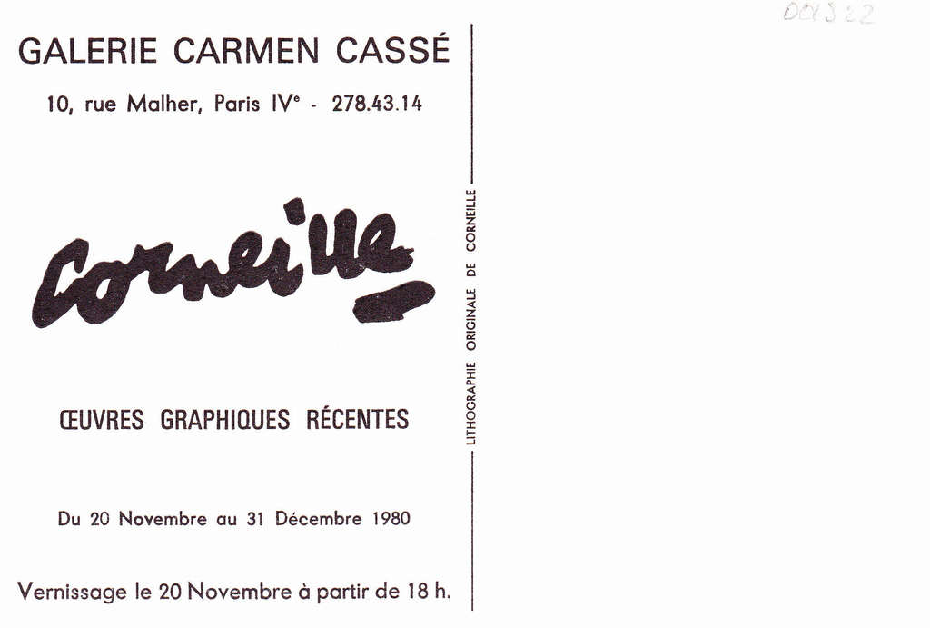 Corneille, uitnodigingskaart uit 1980 kopen? Bied vanaf 1!