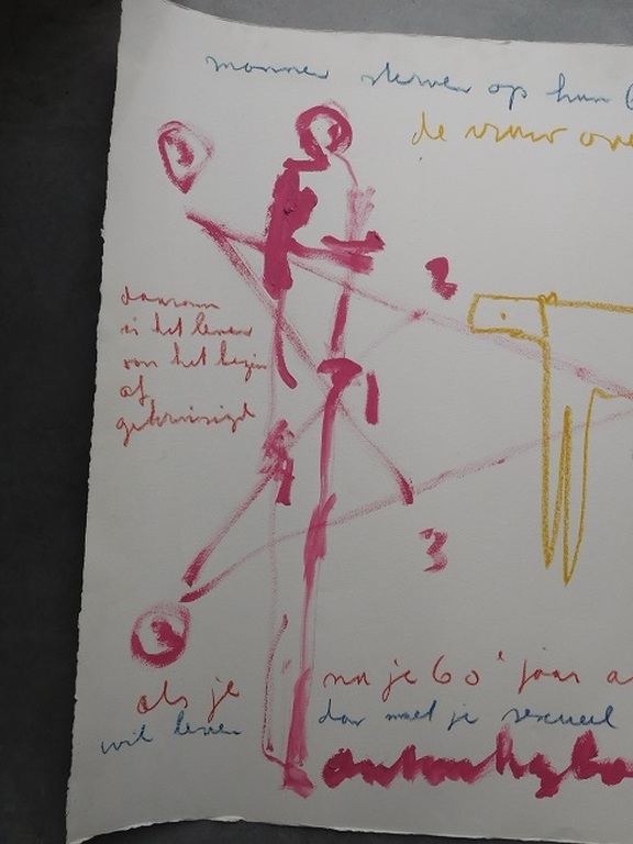 Anton Heyboer, "sexueel een vrouw worden", gouache en krijt, 1986 kopen? Bied vanaf 300!