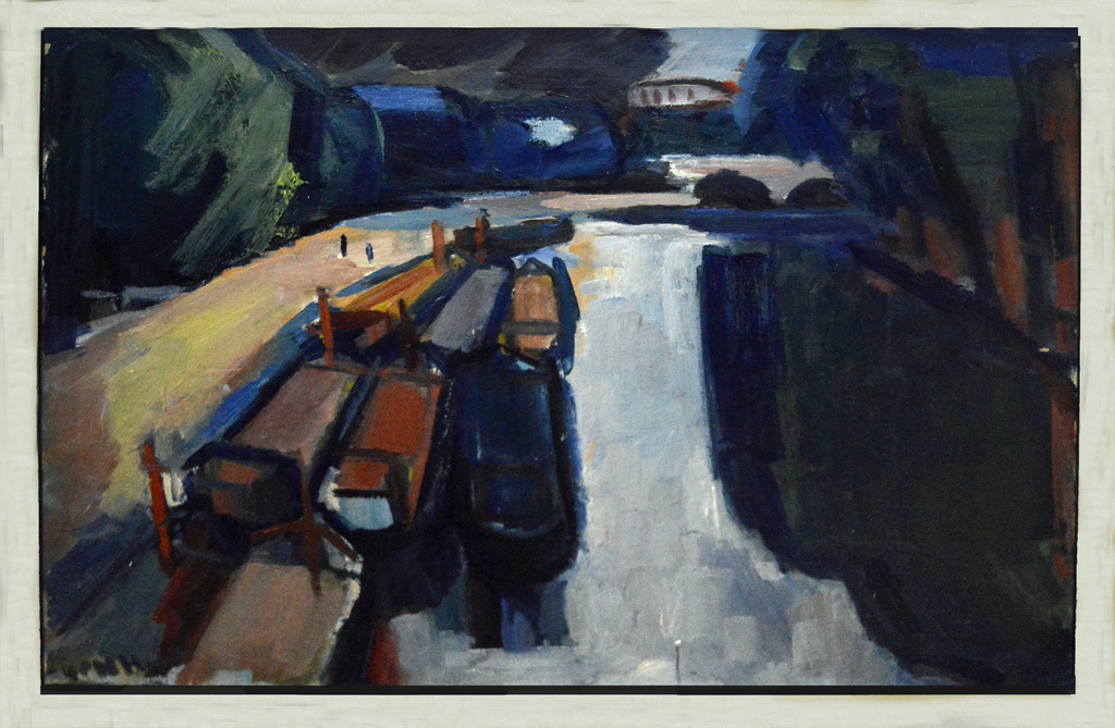 Niels Thomas Hamel - Olieverf op linnen - Seine verkocht voor € 475!