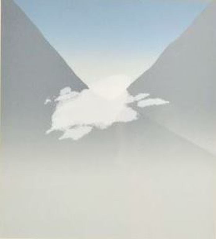 Jan Hendrix: Zeefdruk, Clouds entering valley 8D - Ingelijst verkocht voor € 60!