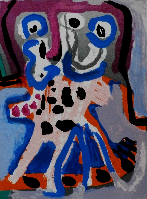 Corneille - zeefdruk: Schedel vol stem C - 1991  verkocht voor € 170!