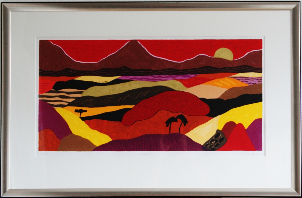 Ronald Boonacker zeefdruk 'Tanzania II' ingelijst. verkocht voor € 110!