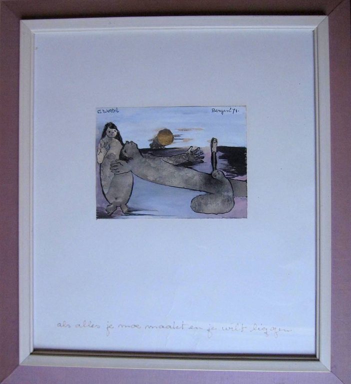 ANS WORTEL - GOUACHE 1971 - HANDGESIGNEERD kopen? Bied vanaf 225!