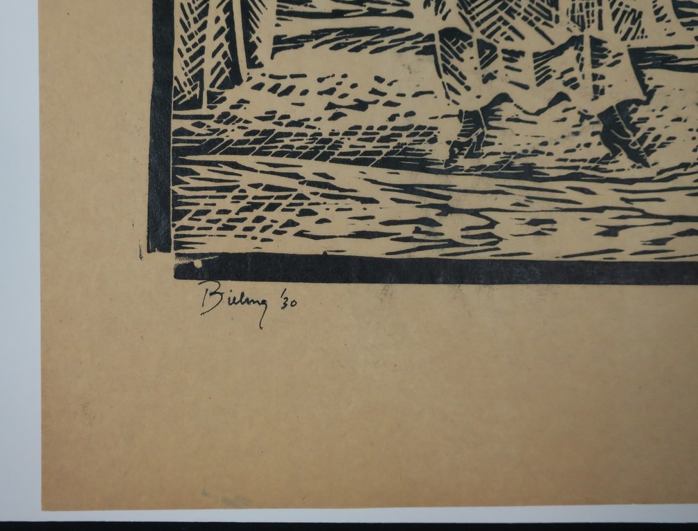 Herman Bieling: Lino op papier velin, Creoolse dansers kopen? Bied vanaf 1!