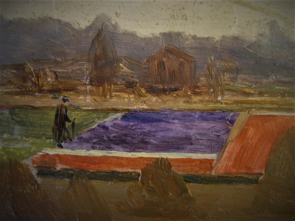 Interessant gesigneerd ca 1930 olieverf landschap "boer bij bollenvelden" monogr kopen? Bied vanaf 1!