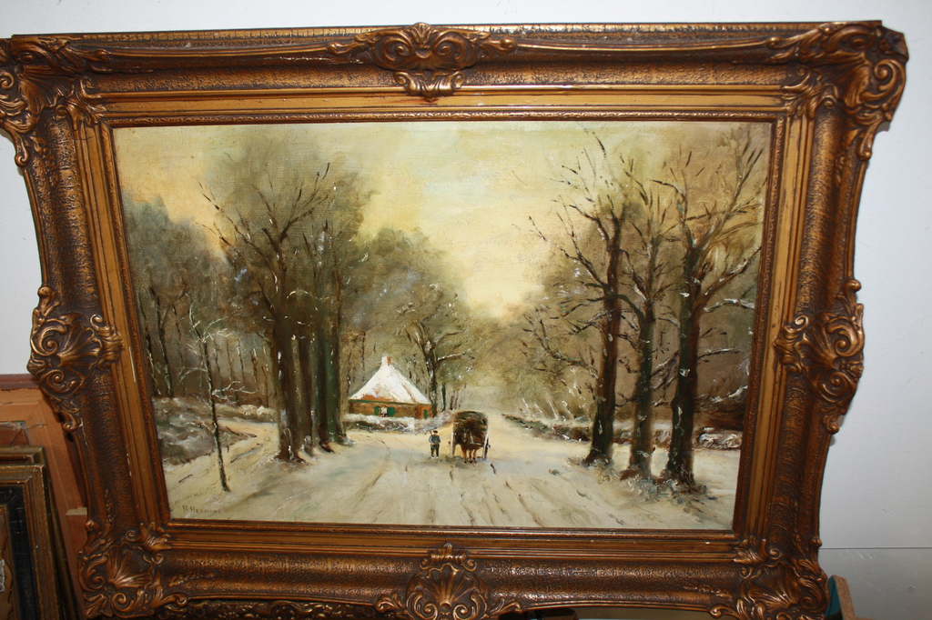 PAARD en KAR IN DE WINTER in het BOS van HERMANS kopen? Bied vanaf 1!