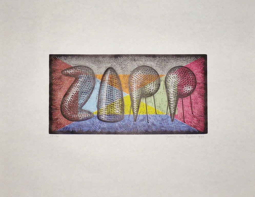 Jacomijn den Engelsen: Houtsnede, Zapp, Gesigneerd, 1995 kopen? Bied vanaf 35!