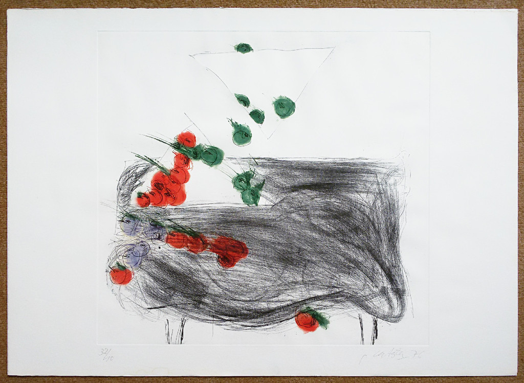 Ger Lataster - Compositie met fruit en driehoek, aquatint ets kopen? Bied vanaf 95!