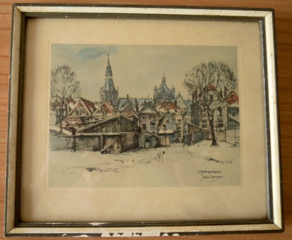 Ets van JAN KORTHALS - oud s'-Hertogenbosch 23 X 19 cm   kopen? Bied vanaf 20!