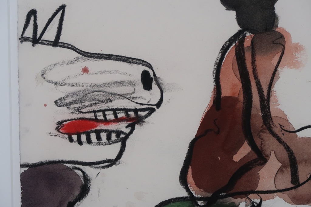 Anton Martineau: Gouache, Man beest en kachel - Ingelijst kopen? Bied vanaf 150!