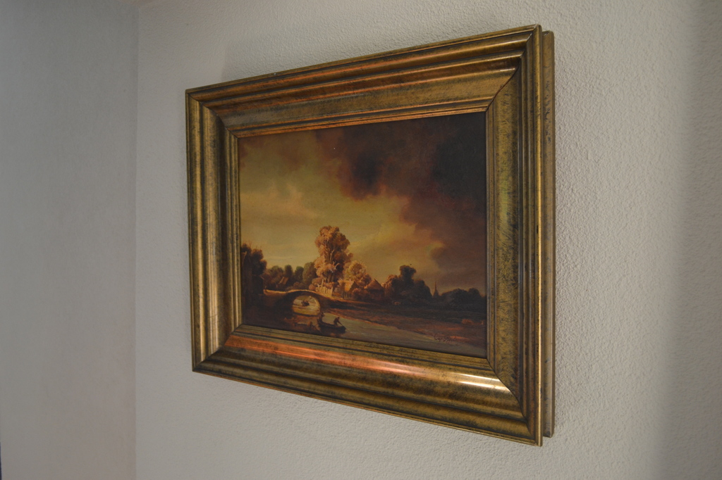 19de / 20ste eeuw: olieverf op doek, copy Rembrandt (Landschap met stenen brug) kopen? Bied vanaf 1!