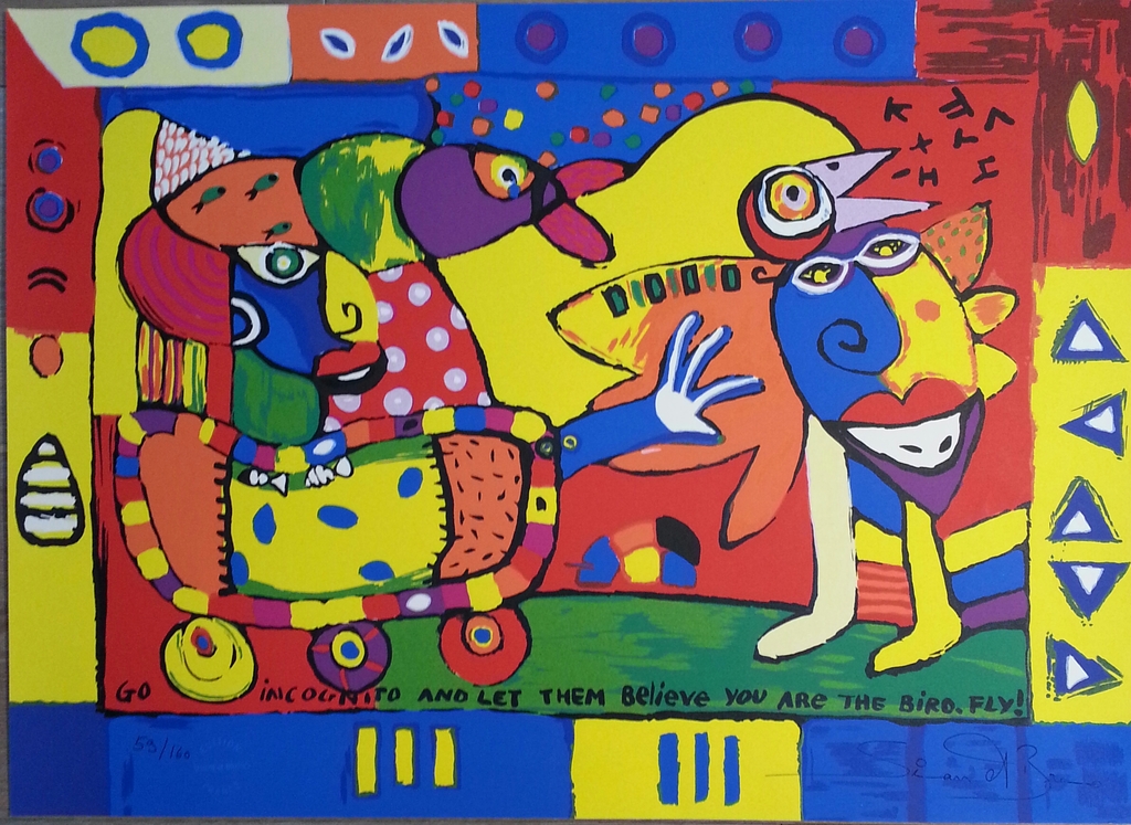 Simon and Bruno. Losse zeefdruk. Titel  kopen? Bied vanaf 20!