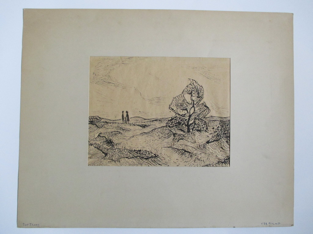 LAATSTE KEER Piet Franz, inkttekening, duinwandeling kopen? Bied vanaf 15!