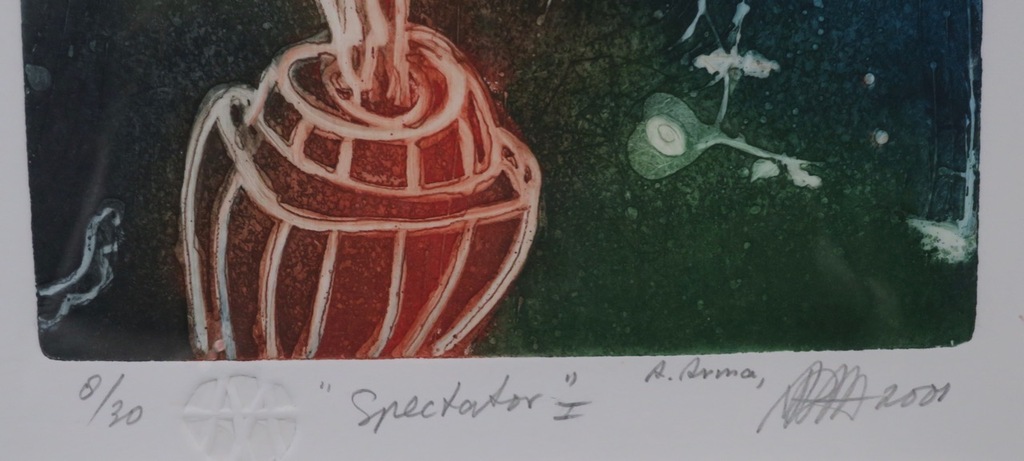 Ad Arma: Ets en Aquatint, Spectator I - Ingelijst kopen? Bied vanaf 35!