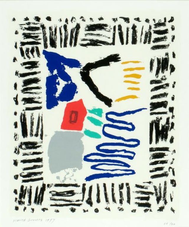 Harry gerritz, Rievierlandschap, zeefdruk, 18/40 verkocht voor € 55!