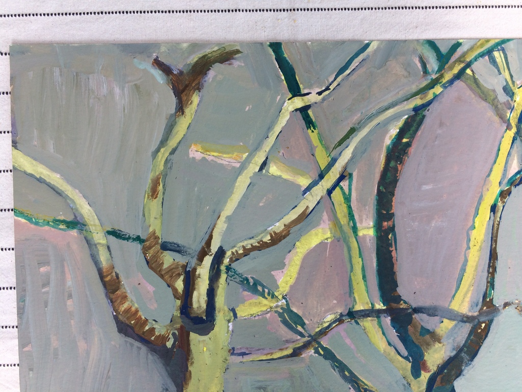 Hans Ebeling Koning, gouache, Mispelbomen in de winter. kopen? Bied vanaf 50!