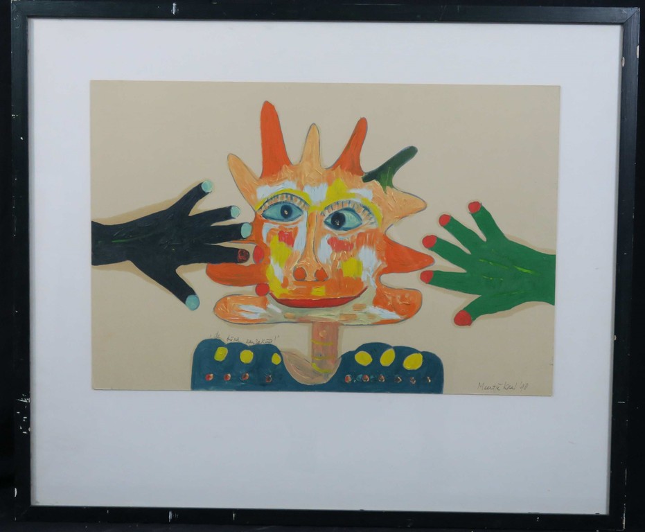 Meertje Kaal: Olieverf op papier, De bijna aanraking! - Ingelijst kopen? Bied vanaf 35!