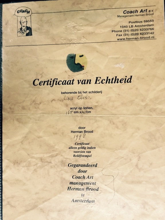 Herman Brood - Like Elvis - Met certificaat - gemengde technieken op doek  kopen? Bied vanaf 500!