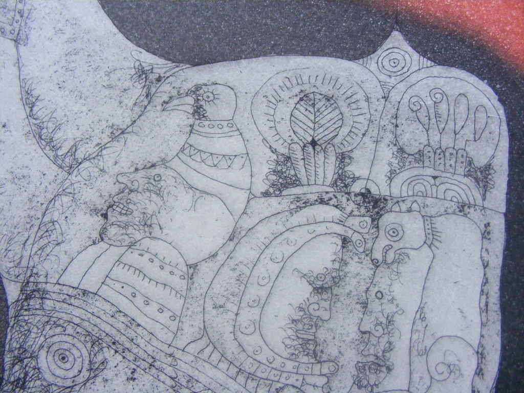 Bernard Berthois-Rigal, "Rives du Bustrophedon", grote gesigneerde ets/aquatint. kopen? Bied vanaf 200!