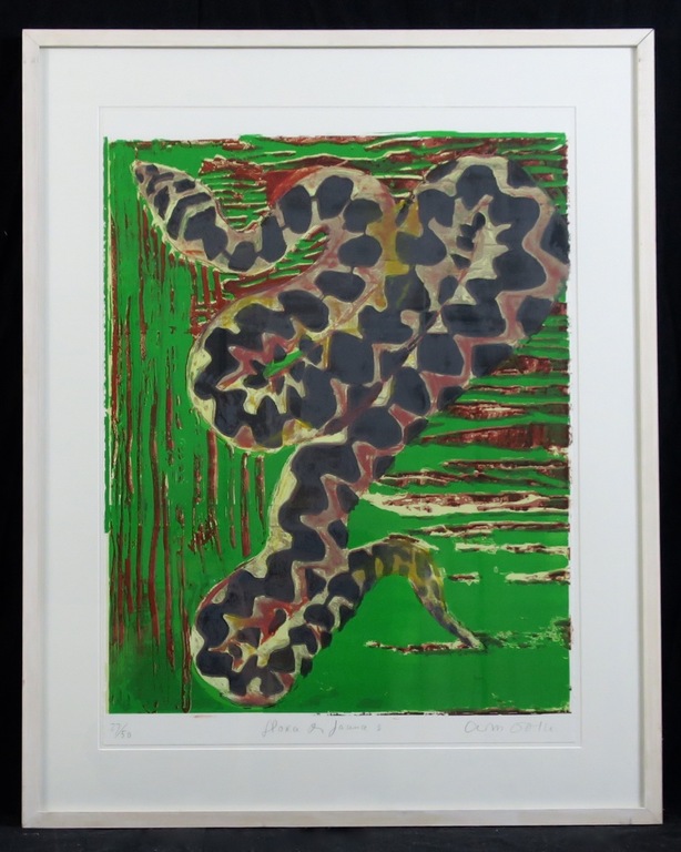 Cees Dolk: Zeefdruk, Flora en fauna - Ingelijst kopen? Bied vanaf 20!