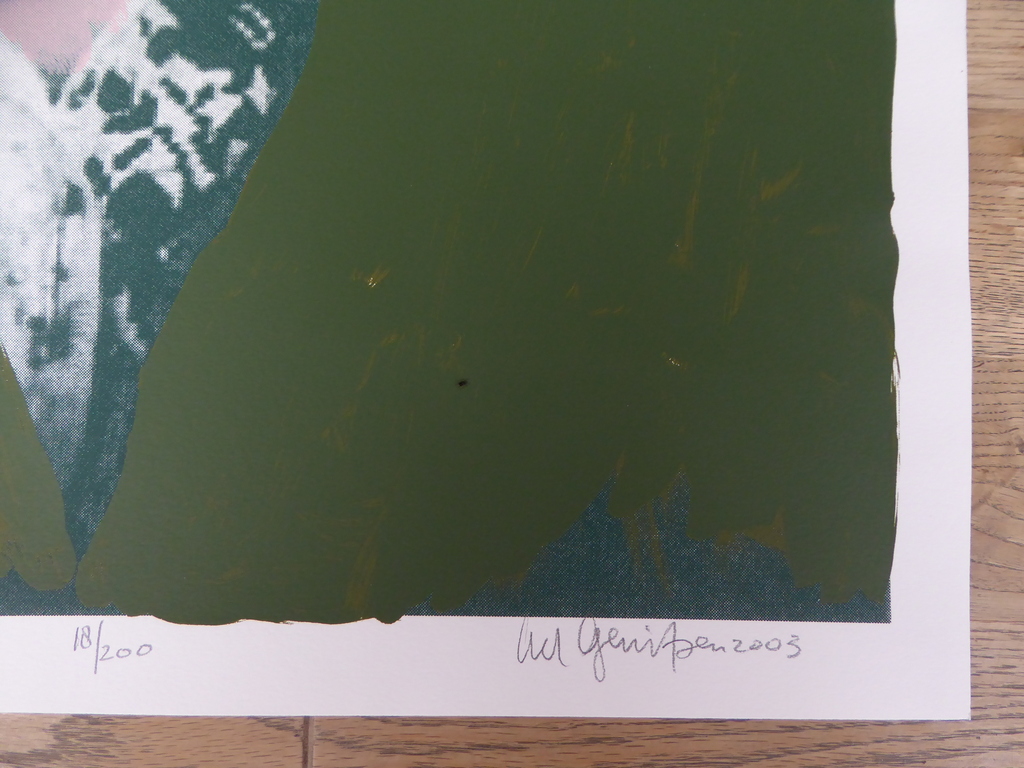 Zeefdruk van Ad Gerritsen met de titel: Westfalen kopen? Bied vanaf 1!