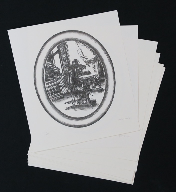 Lot met 16 grafische werken van Bernard Verhoeven: Litho, Tempeldienst kopen? Bied vanaf 1!