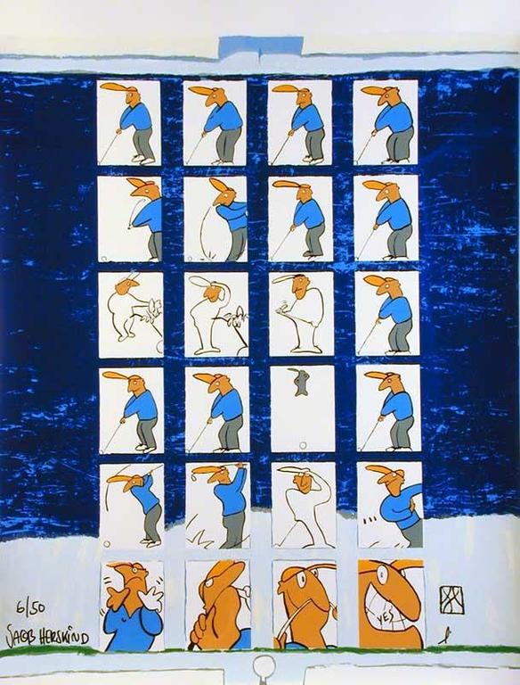 JACOB HERSKIND Grote Zeefdruk GOLFERS kopen? Bied vanaf 50!