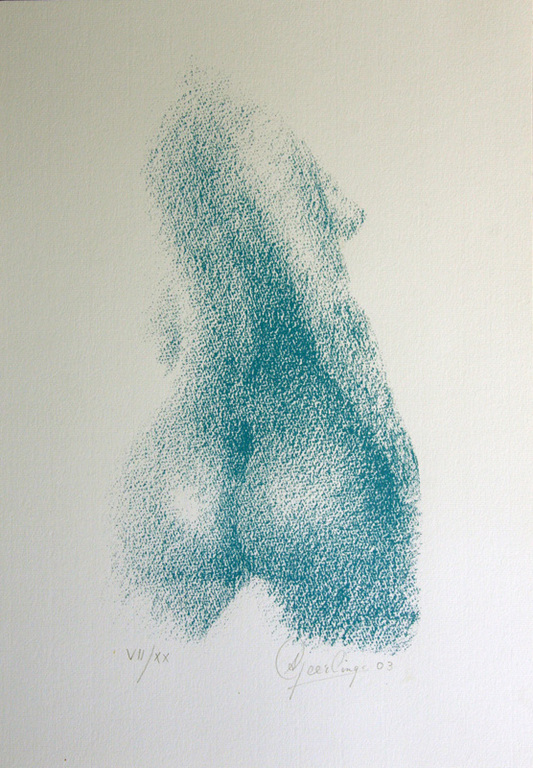 Anton Geerlings (1923), zeefdruk, vrouwelijk naakt in blauw kopen? Bied vanaf 50!