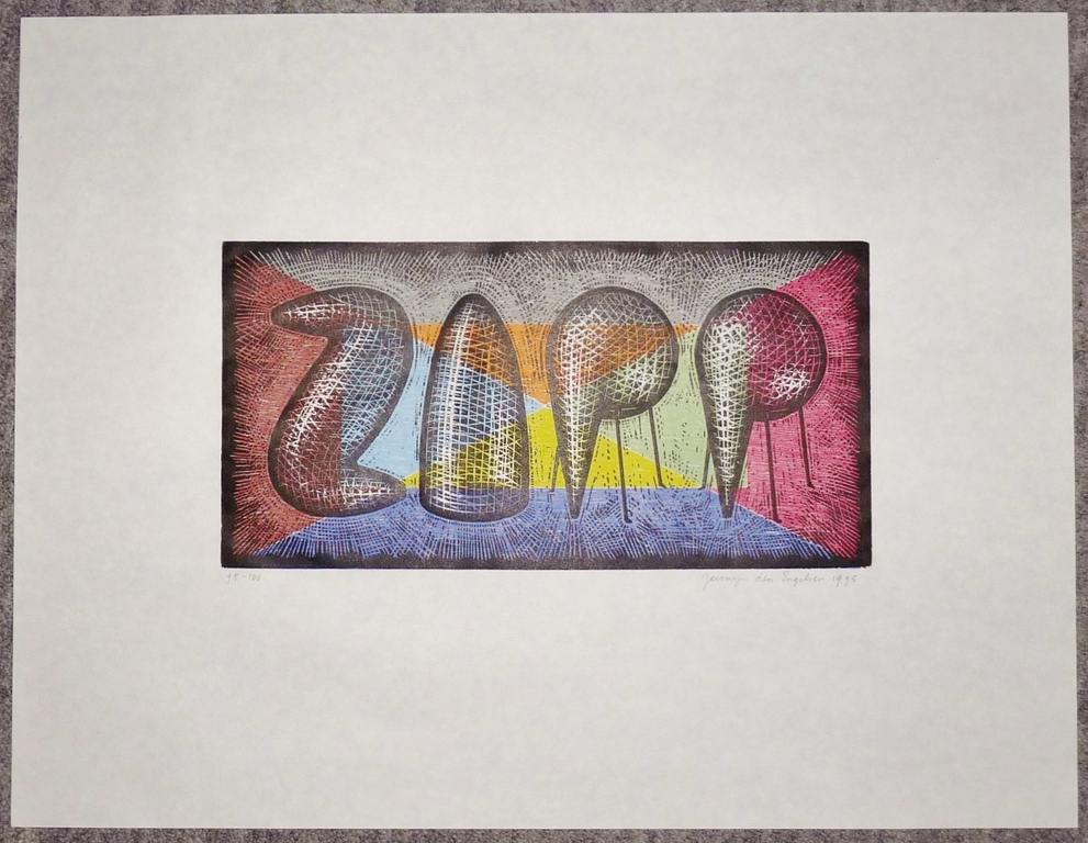 Jacomijn den Engelsen: Houtsnede, Zapp, Gesigneerd, 1995 kopen? Bied vanaf 35!