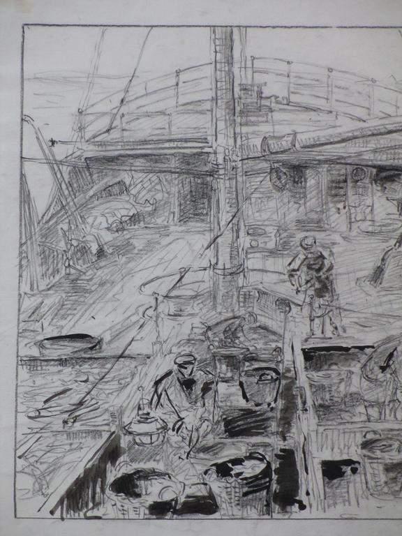 Willem Jans Dijk, Vissersschip de Haarlem, Tekening kopen? Bied vanaf 45!