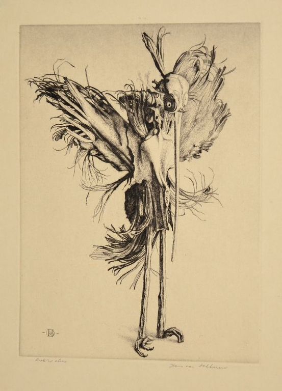 Ets Hans van Dokkum: Fantasievogel verkocht voor € 51!